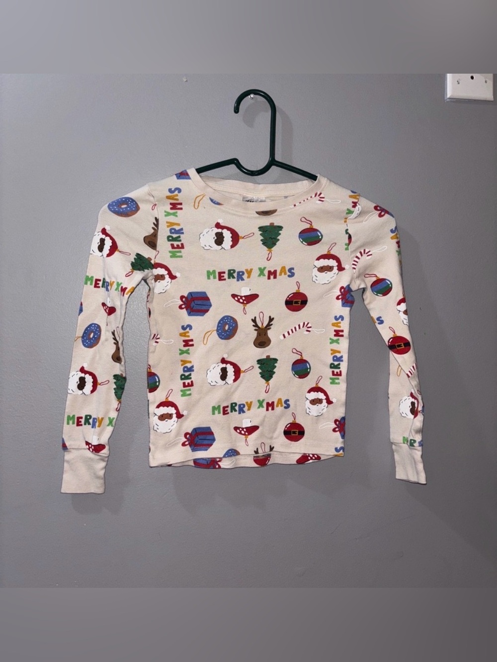 H&M 10Y Christmas PJ top